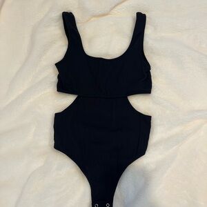 Garage Black Ribbed Bodysuit